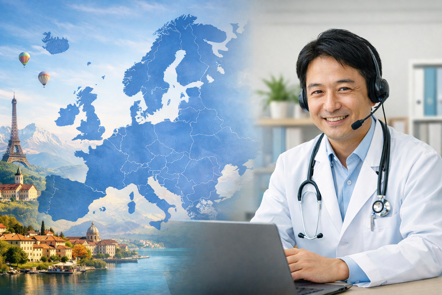 ヨーロッパ在住日本人向け精神科オンライン診療のイメージ